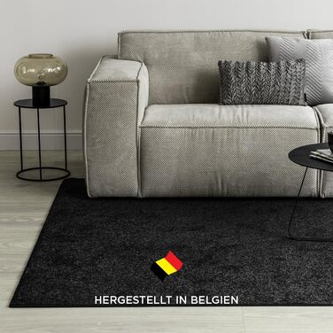 Килим для вітальні та спальні Carpet Studio Maine, 140x200 см, чорний, короткий ворс