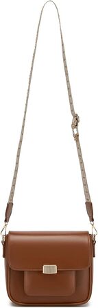 Сумка жіноча Miss Lulu середнього розміру: шкіряна сумка-тоут, крос-боді, вінтажний стиль (коричнева, 2513)