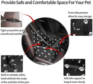 Килимок для собак у машину MENGQI - Водонепроникний, дихаючий, безпечний, з сумкою для перенесення (чорний)