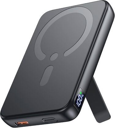 Powerbank MagSafe 12000mAh з LED-дисплеєм, 22.5W PD, USB-A вихід, Type-C вхід/вихід, чорний