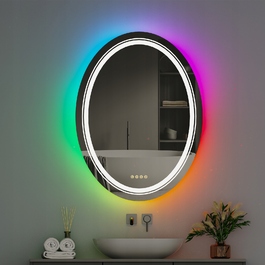 LED-дзеркало у ванну кімнату з RGB-підсвіткою, 60x80 см