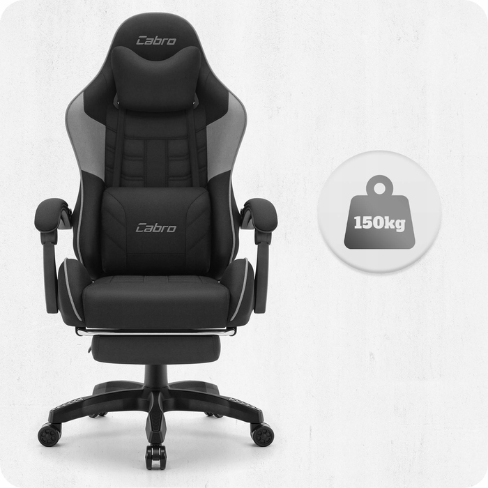 Ігрове крісло Cabro C501, чорно-сіре, тканина