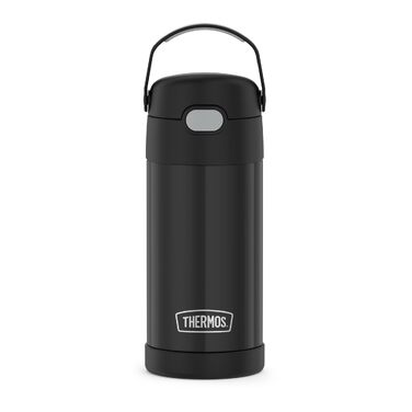 Дитяча термопляшка Thermos Funtainer зі сталевим корпусом та трубочкою, вакуумна ізоляція, 355 мл, чорна