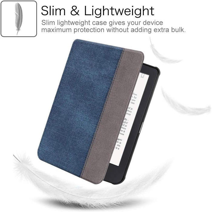 Чохол Fintie для Tolino Shine 3 / Kobo Clara HD (2018) - ультратонкий, з магнітним закриттям, джинсова текстура, синій