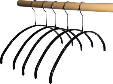Hagspiel 10-Piece Set of Metal Clothes Hangers, Non-Slip Coated, Black for Women, Length 40 cm