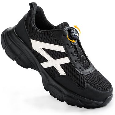 Чоловічі та жіночі робочі черевики безпеки з металевим носком, неслизькі, чорні, розмір 43 EU