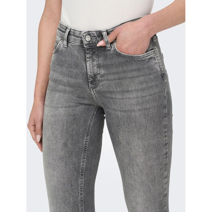 Жіночі скінні джинси ONLY BLUSH середньої посадки, сірі, довжина 7/8 (32L)