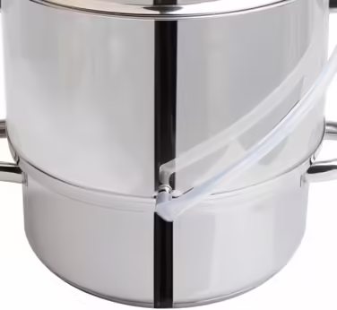 Grafner 8.5 Liter Stainless Steel Steamer/Juicer, diameter Ø26cm, with drain tap and glass lid, induction-compatible, ideal for juice and jelly, fruit pot juicer, fruit press, fruit and vegetable juicer.