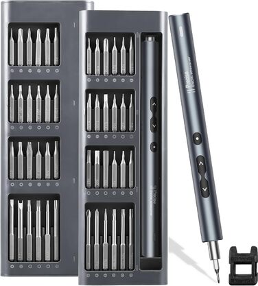 Електричний набір викруток ORIA, 51 в 1: міні-шуруповерт з 48 свердлами S2, набір для ювелірів, акумуляторний, USB, магнітний, 3 рівня моменту для телефону, годинника, камери