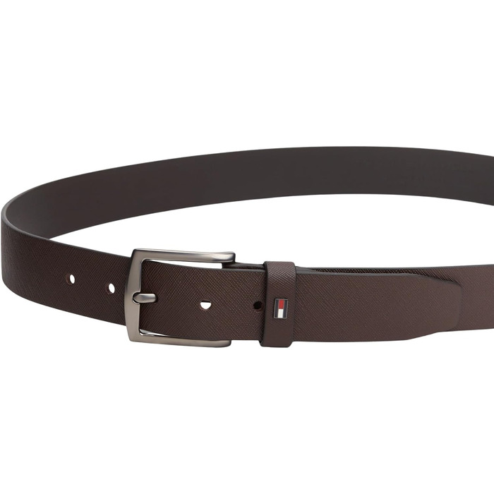 Чоловічий регульований шкіряний ремінь Tommy Hilfiger Brown (Coffee Bean)