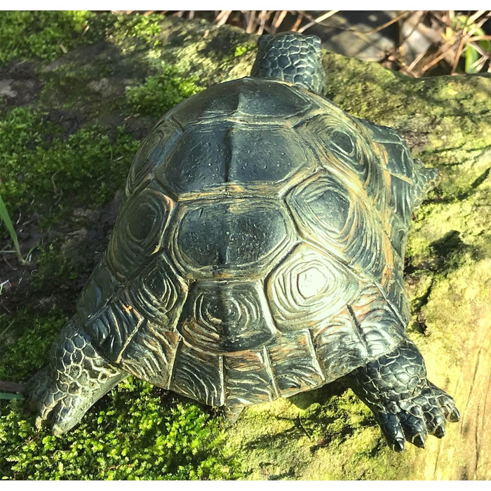 Tier-Knallbonbons, realistic turtle, weather-resistant, resin, decoration for pond lovers
