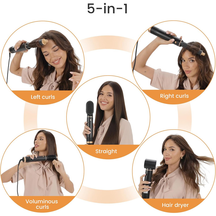 Airstyler Pro 5 в 1: Фен-щітка, фен, плойка, об’єм, локони. 1000W, для створення різних зачісок