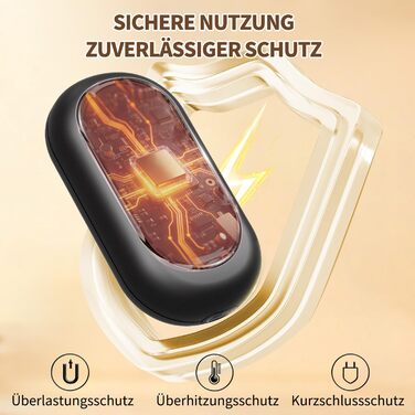 Електричні грілки для рук HOAMZ (2 шт.) з магнітом, безпечні та надійні. 3 режими нагріву до 55°C, швидкий нагрів за 3 секунди, компактні, ідеальні для рукавичок, подарунок для чоловіків та жінок