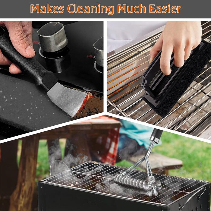 Набір аксесуарів для гриля на 40 предметів, сумісний з Camp Chef, включає шпатель, прес для бургерів, скребок, щипці та сумка для транспортування, ідеально для BBQ на відкритому повітрі