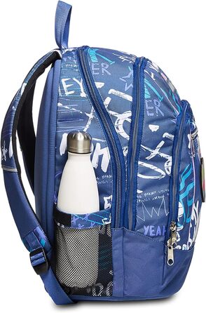 Рюкзак Seven Rucksack Advanced: для школи, університету та відпочинку. Просторий, з відділенням для ноутбука та кишенькою для пляшки, рожевий, фіолетовий, блакитний.