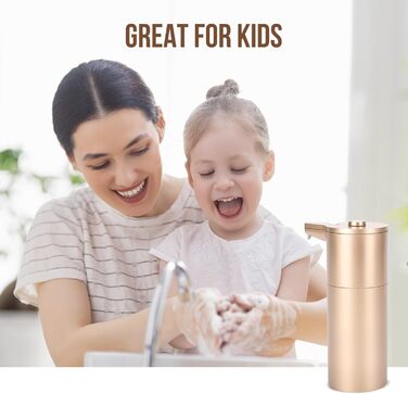 Автоматичний дозатор мила безконтактний, для кухні та ванної кімнати, сенсорний, регульована гучність, тривалий час роботи акумулятора, сумісний з густою та рідкою милом, простий у використанні для дітей, не забивається