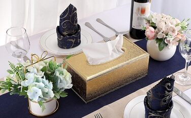 Стильна скринька для серветок прямокутної форми з штучної шкіри, 25x14x11 см. Декорована золотим блискавкою. Підходить для вітальні, спальні, авто, офісу, готелю.