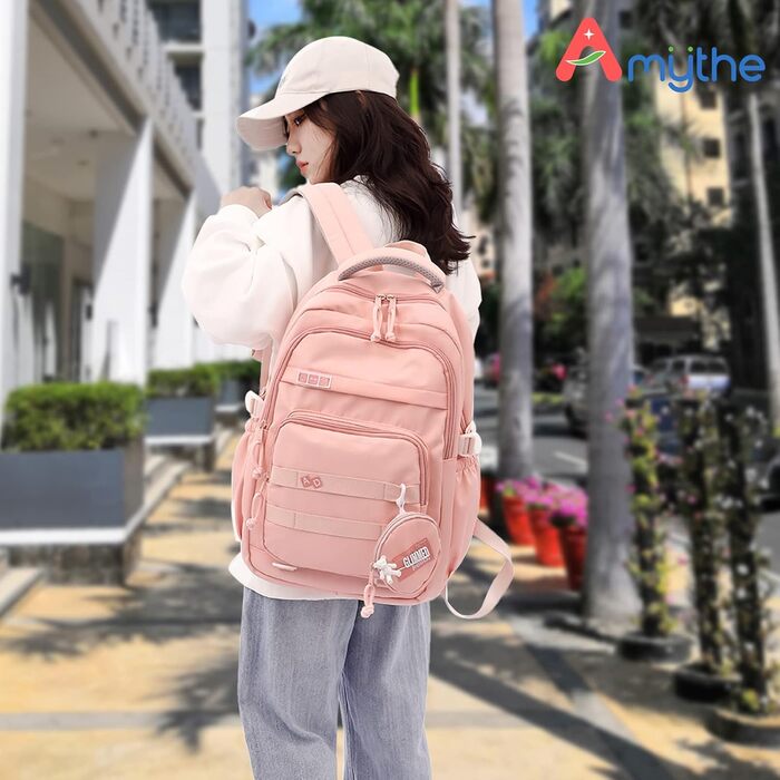 Дитячий рюкзак для школи дівчинки-підлітка, водонепроникний, велика місткість, рожевий