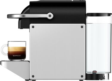 Кавова машина-капсульна Nespresso De'Longhi Pixie EN127.S, 19 бар, 1260 Вт, сріблясто-чорна, компактний дизайн, ECO-режим, дві програмовані кнопки