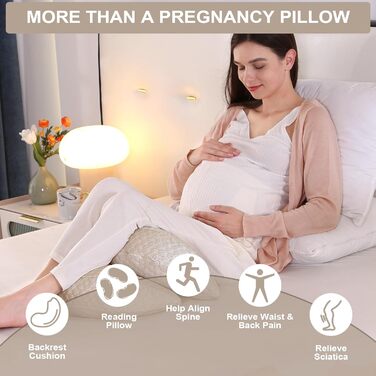 Вагітний подушка SHANNA U-подібної форми, подушка для сну на боці, подушка для годування, з м'яким покриттям Minky Dot, велика подушка для сну, подушка для комфорту, подушка для тіла (бамбук хакі, мала)