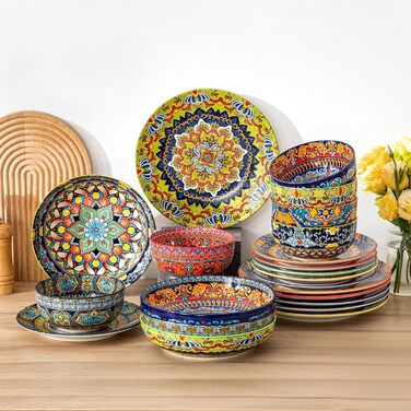 Набір супових тарілок Vancasso (6 шт) з порцеляни, 840 мл – для супу, салату, рамену, мюслі, пасти та десерту