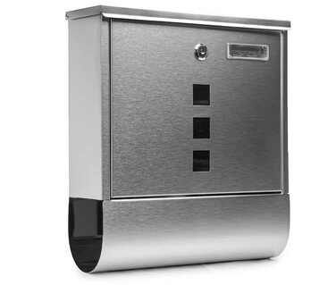 Поштовий ящик Grafner Design з газетницею, сталь, замок (2 ключі), 3 вікна, кутовий, монтажний комплект