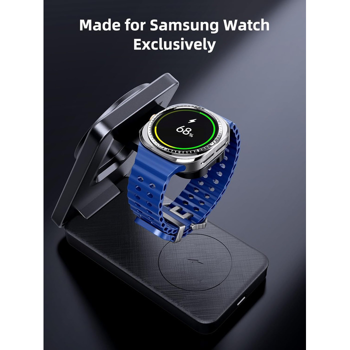 Бездротова зарядка 3-в-1 MagSafe для Samsung Galaxy S25 Ultra та інших моделей, з підтримкою годинників та навушників