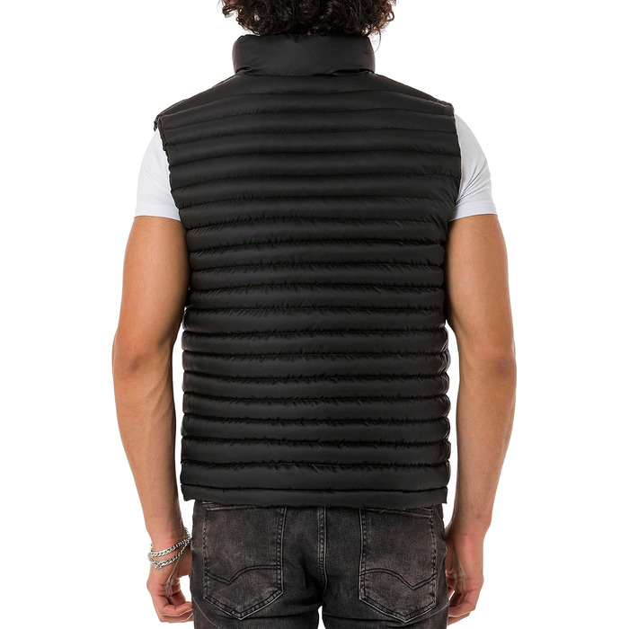 Чоловіча жилетка Redbridge з коміром-стійкою, модель Bubble Vest, колір чорний