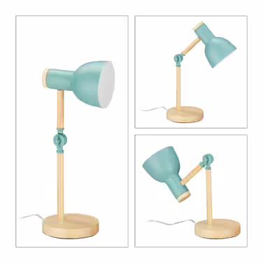Relaxdays Adjustable Wooden Desk Lamp