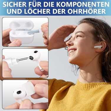 Набір для чищення iPhone та смартфонів: лінійний роз'єм, насадки для динаміків, інструменти для ремонту iPad Pro, Lightning кабель (білий)