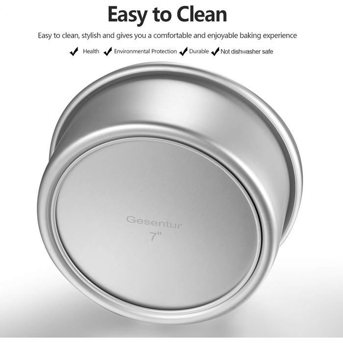 Cake Pan Set - Round Baking Pans made of Anodized Aluminum with Non-Stick Coating, Removable Bottom (1, 3 Sizes)