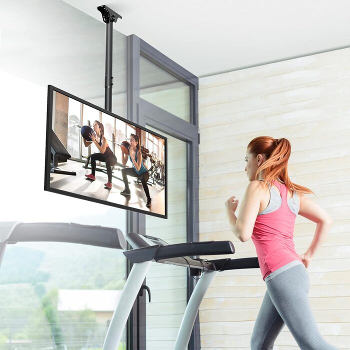 ELIVED Adjustable Ceiling TV Mount for 37-75 inch Flat & Curved TVs - VESA 600x400mm, 50kg Capacity