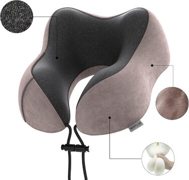 Подушка для шиї Sender Reisekissen з Memory Foam - легка, для подорожей (рожевий)