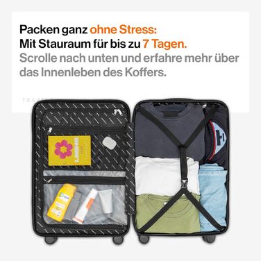 Чемодан Travely з полікарбонату, 67 см, 60 л - міцний валіза з TSA замком, зручні колеса, колір: туманно-зелений