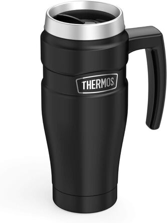 Термос König Travel Mug з нержавіючої сталі - Матовий Чорний (470 мл)