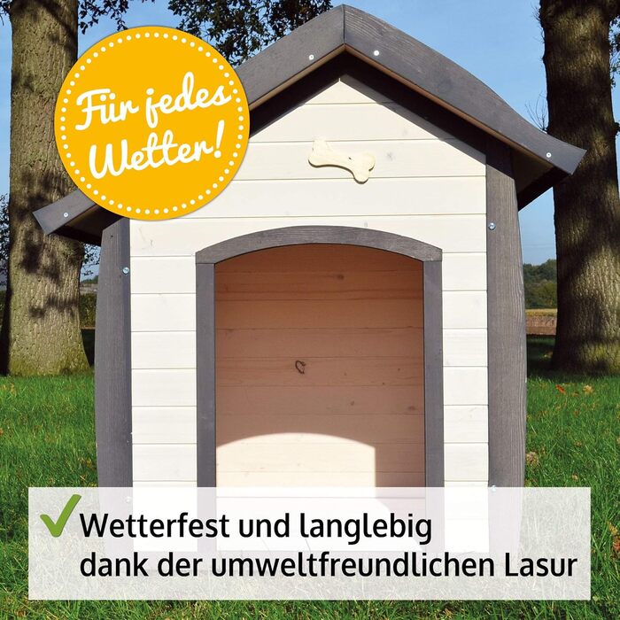 Будка для собак Zooprinz Bella - водовідштовхуюча, з масивного дерева, для вулиці, екологічна фарба, 3 розміри (XL)