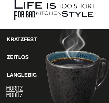 Набір келихів для кави Moritz & Moritz ORGANIC, 6 шт. - блакитні келихи з каменю з унікальним градієнтом, придатні для миття в посудомийній машині