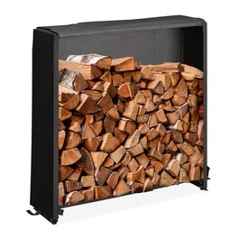 Relaxdays Log Rack with Cover