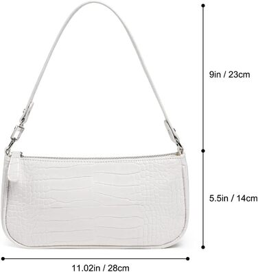 Сумка жіноча через плече крокодиляча шкіра ретро вінтаж міні біла – класична сумка-шопер (#1)