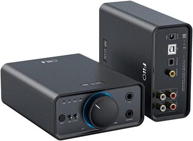 FiiO K7 - Портативний Hi-Fi ЦАП та підсилювач навушників з балансним виходом, AK4493S, XMOS XU208, USB/оптичний/коаксіальний вхід, 6.35 мм/4.4 мм вихід, чорний