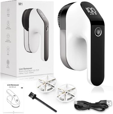 Машинка для видалення катишків NIWOHOM для одягу: 3 швидкості, 6-клинковий ніж, LED-дисплей, для всіх тканин