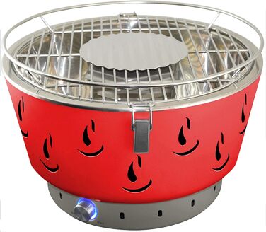 Портативний вугільний гриль ACTIVA Airbroil I Premium, мобільний міні-гриль для барбекю, з сумкою, червоний