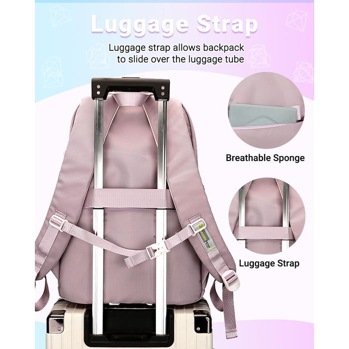 Дитячий рюкзак для дівчинки Kinderrucksack 32L, 2-10 клас, легкий, з дихаючою спинкою та м'якими лямками, для школи, 8+ років, фіолетовий