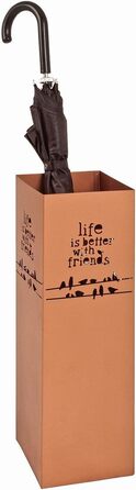 HAKU Modern White Metal Umbrella Stand - 16x48x16 cm - Copper Accents