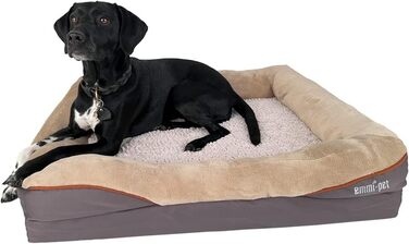 Ортопедичне ліжко для собак Emmi-pet - Ergonomisches Hundesofa для великих собак, 120x85x25 см. Зручне, м'яке, з антиковзаючою поверхнею, дихаюче, з регульованою формою. XXL (120x85 см)