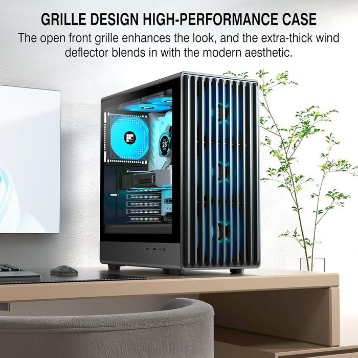 Корпус для ПК FOIFKIN K6: ігровий Mid-Tower з 6 PWM ARGB вентиляторами (3x140mm + 3x120mm) та Type-C (Чорний)