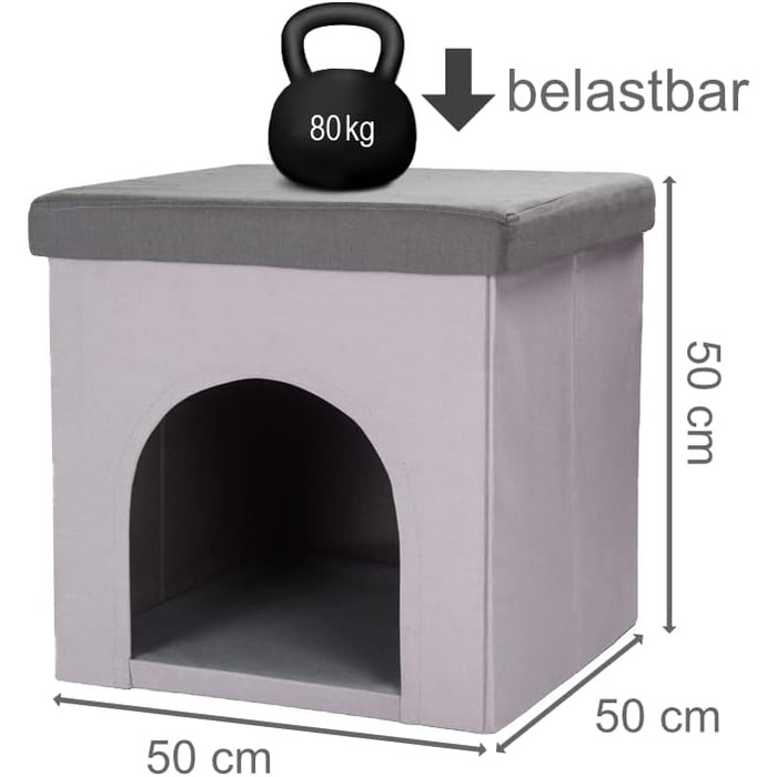 Кігтечка-будиночок для собак та котів 50x50x50 см, сірий