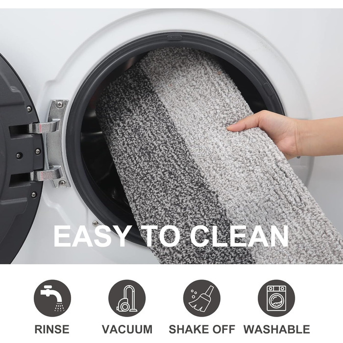 Килимок для дому Homaxy, неслизький, машинного прання, міцний, поглинаючий, для собак, вхідних дверей (43 x 76 см, 60x90 см, сірий)