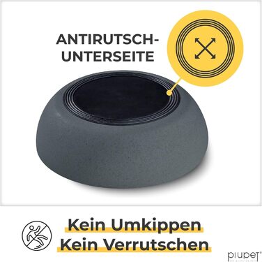 Миска для собак PiuPet® 2 шт. по 1,6 л, сіра, для великих собак, миска для корму та води, миється в посудомийній машині, діаметр 21,5 см