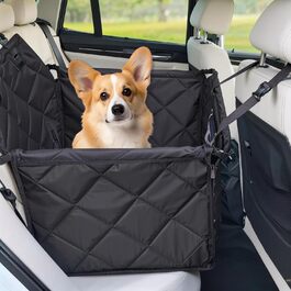 Автомобільний лежак для собак - переноска для собак, чорний, водонепроникний, з ременями, для малих та середніх собак